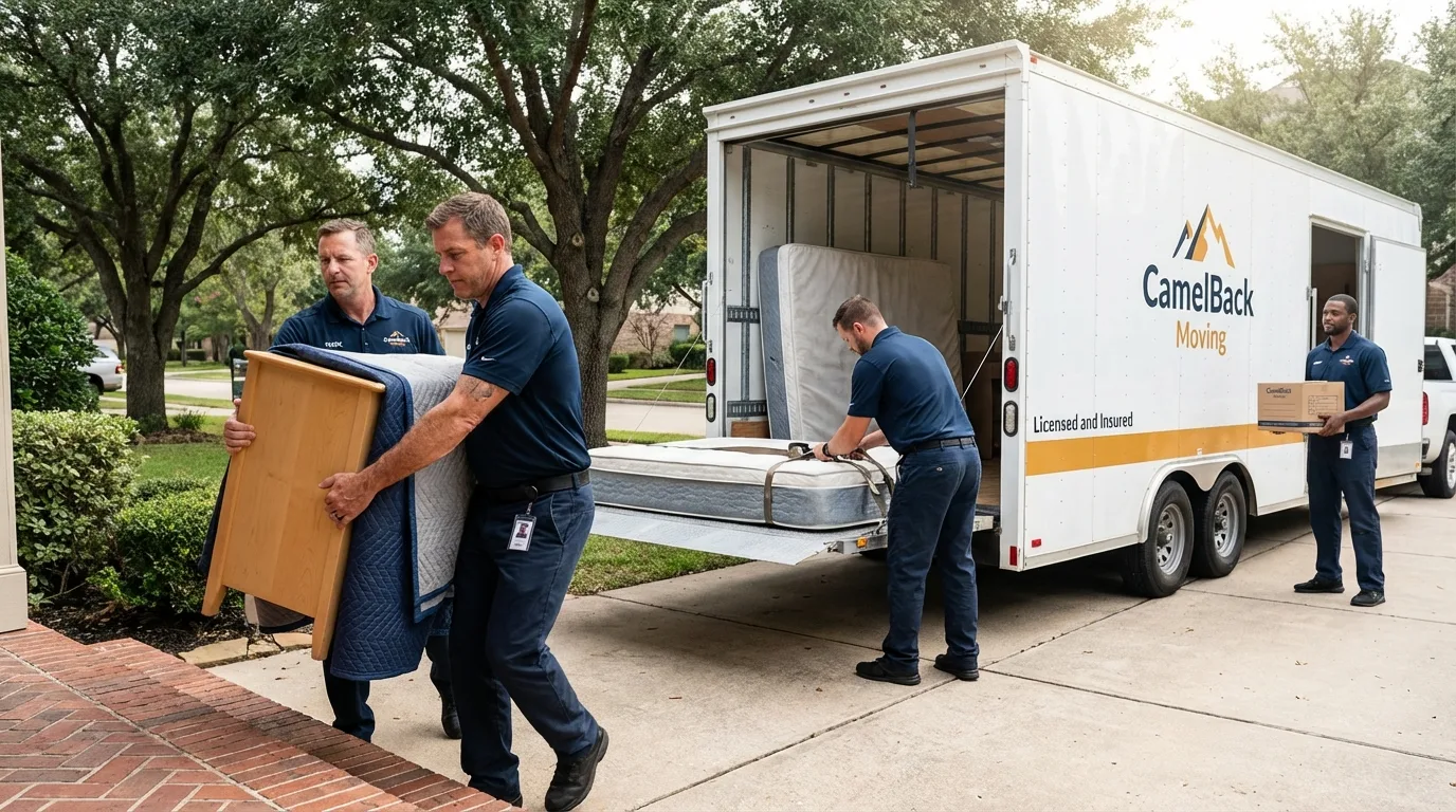 Crew loading residential truck for cross-state move from Maitland, FL