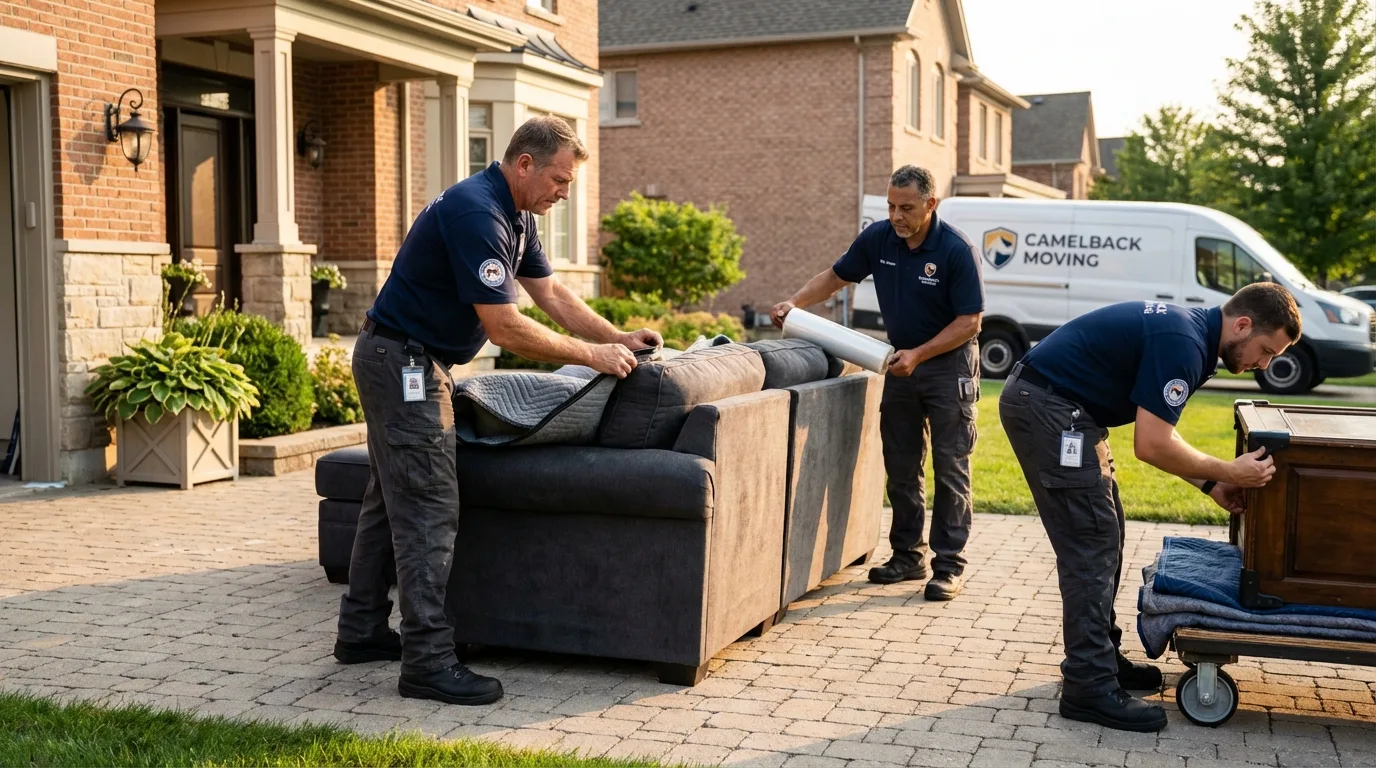 Large estate moving crew wrapping furniture in Maitland, FL